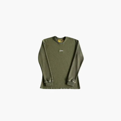 Cortiez Waffle C Stars Long Sleeve-Army Green