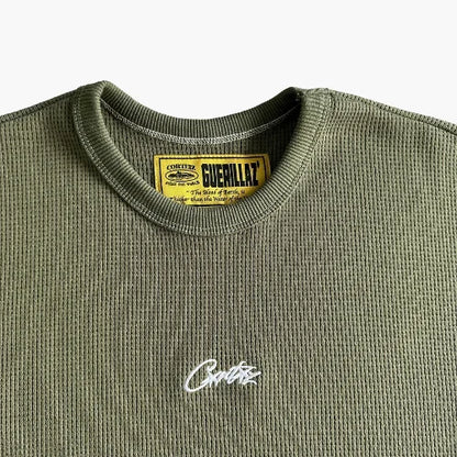 Cortiez Waffle C Stars Long Sleeve-Army Green