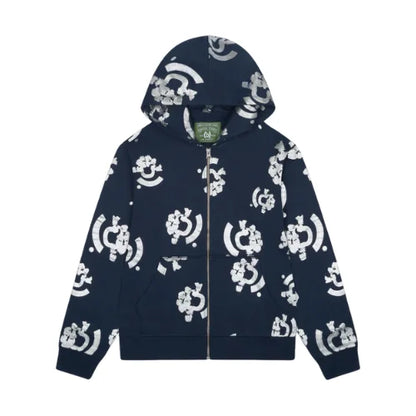 Denim Tears Bstroy Zip Up Hoodie Blue