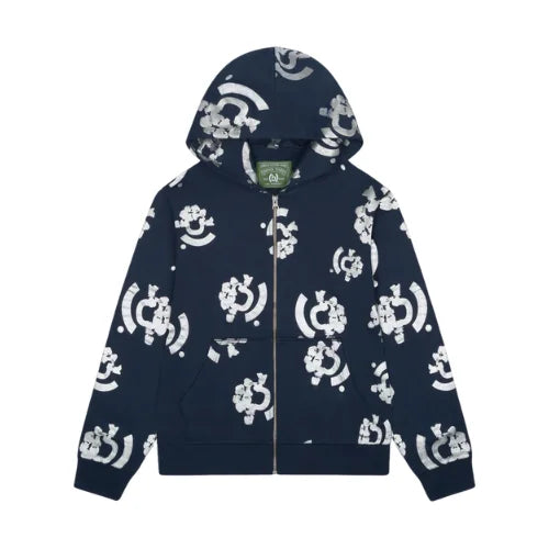 Denim Tears Bstroy Zip Up Hoodie Blue
