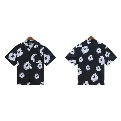 Denim Tears Wreath Black Shirt Hawaiian Style