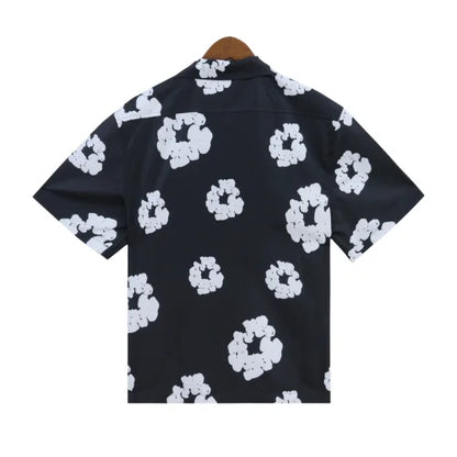 Denim Tears Wreath Black Shirt Hawaiian Style