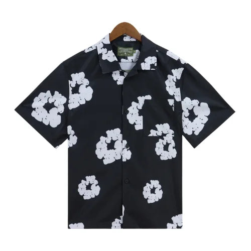 Denim Tears Wreath Black Shirt Hawaiian Style