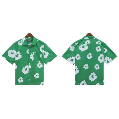 Denim Tears Wreath Green Shirt Hawaiian Style