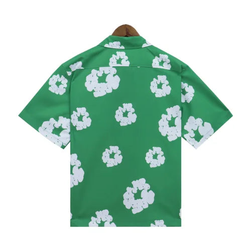 Denim Tears Wreath Green Shirt Hawaiian Style