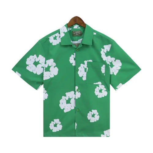 Denim Tears Wreath Green Shirt Hawaiian Style