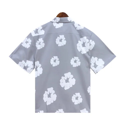 Denim Tears Wreath Grey Shirt Hawaiian Style