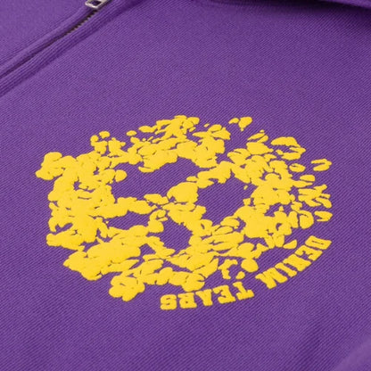 Denim Tears Zip Up Hoodie Purple