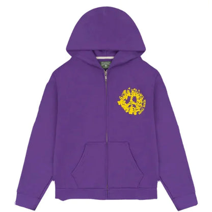 Denim Tears Zip Up Hoodie Purple