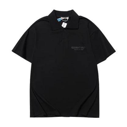 Essentials Black Collar T Shirt