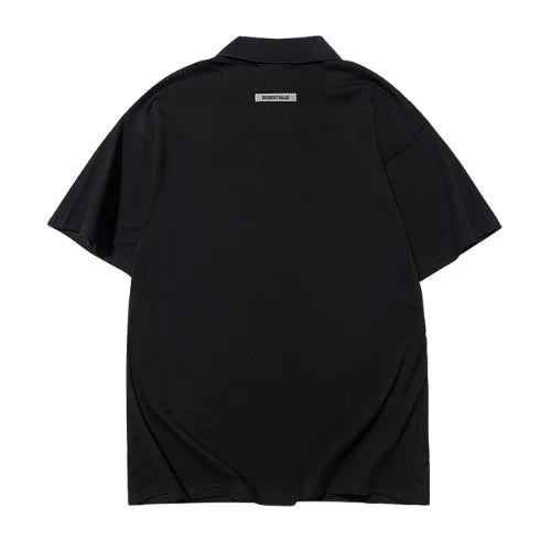 Essentials Black Collar T Shirt