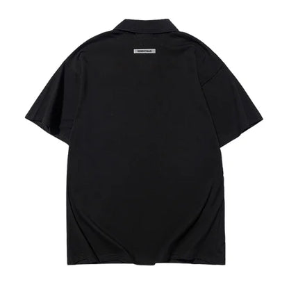 Essentials Black Collar T Shirt