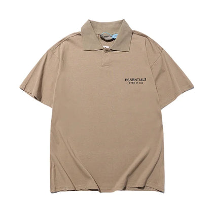 Essentials Brown Collar T Shirt