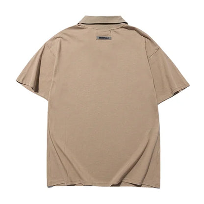 Essentials Brown Collar T Shirt
