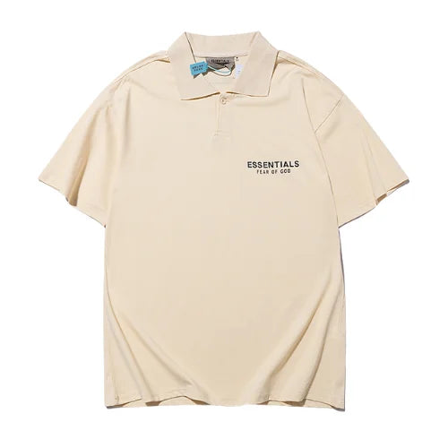 Essentials Cream Collar T Shirt