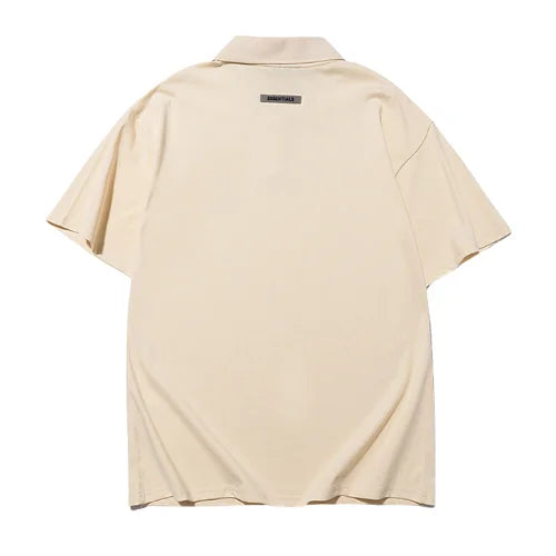 Essentials Cream Collar T Shirt