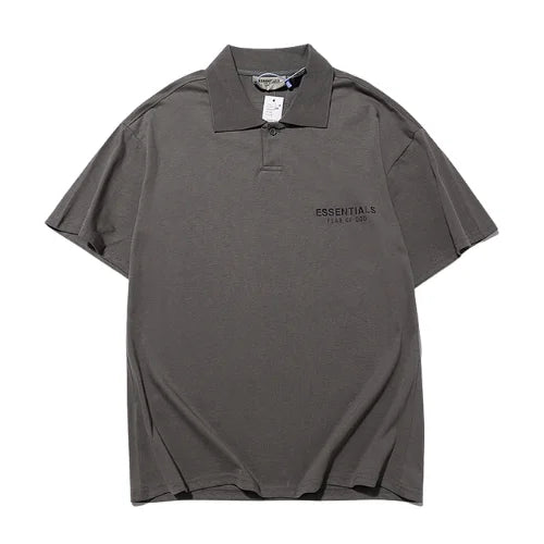 Essentials Dark Grey Collar T Shirt
