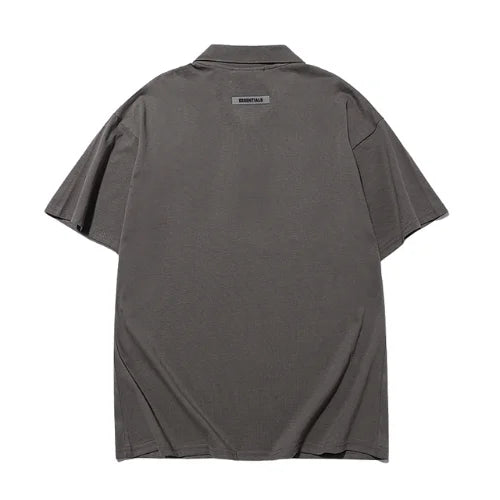 Essentials Dark Grey Collar T Shirt