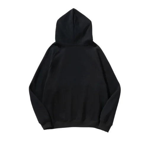 Essentials Embossed Relief Black Hoodie