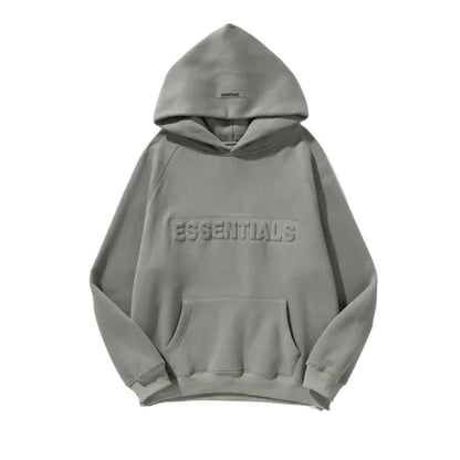 Essentials Embossed Relief Grey Hoodie