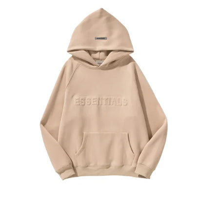 Essentials Embossed Relief Light Brown Hoodie