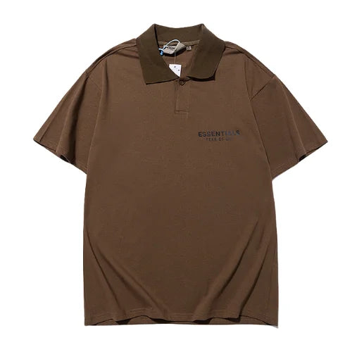 Essentials Marrom Collar T Shirt