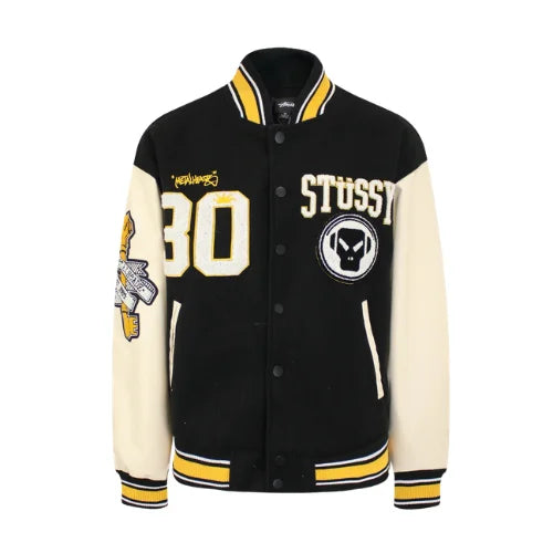 Kurtka Stussy x Goldie Metalheadz 30 Varsity Black Cream