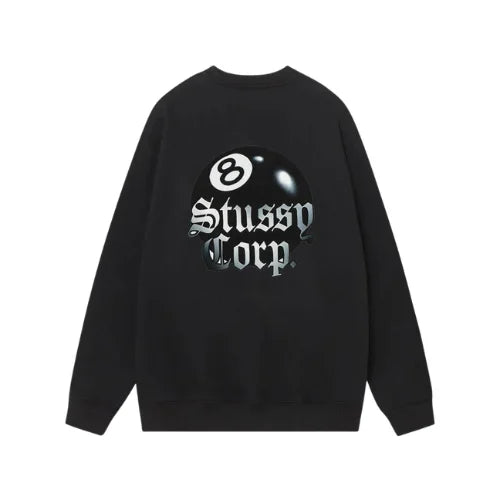 Stussy 8 Ball Corp Crew Black
