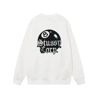 Stussy 8 Ball Corp Crew White