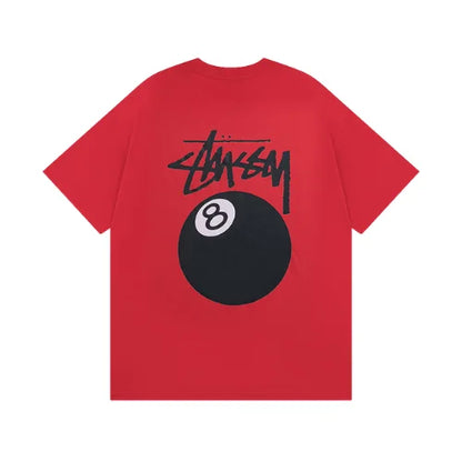 Stussy 8 Ball Pigment Dyed T Shirt Red