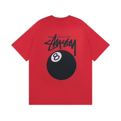 Stussy 8 Ball Pigment Dyed T Shirt Red