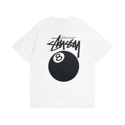Stussy 8 Ball Pigment Dyed T Shirt White