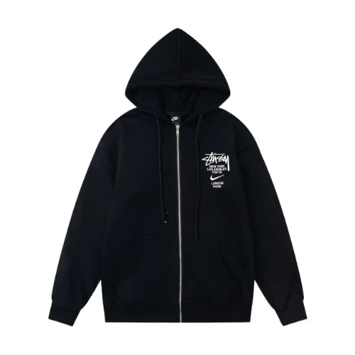 Stussy Bluza Black World Tour Zip