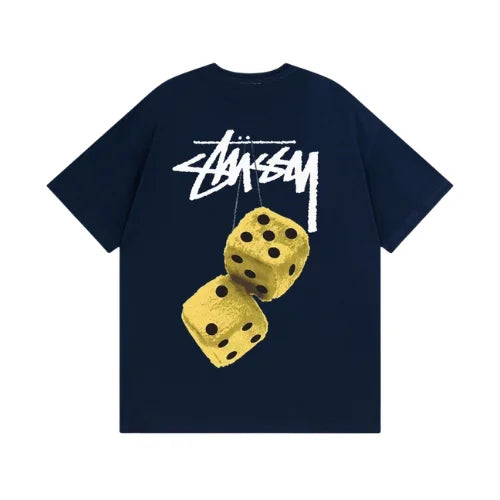Stussy Fuzzy Dice T Shirt Navy