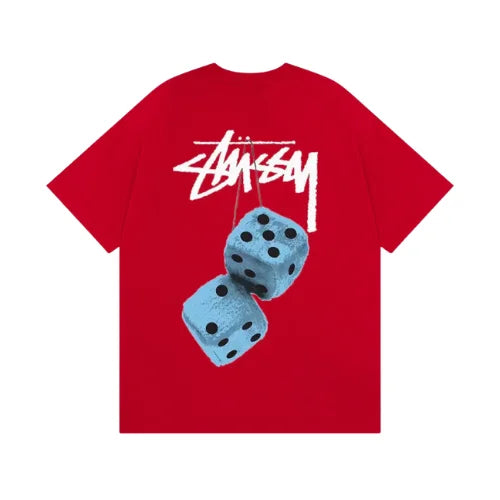 Stussy Fuzzy Dice T Shirt Red