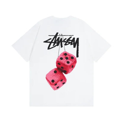Stussy Fuzzy Dice T Shirt White