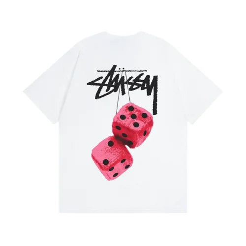 Stussy Fuzzy Dice T Shirt White