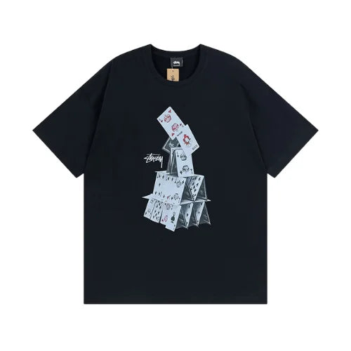 Stussy House Of Cards T Shirt Black