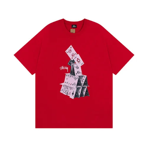 Stussy House Of Cards T Shirt Red