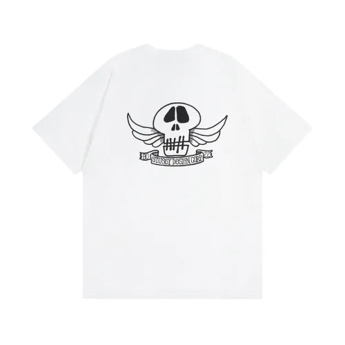 Stussy Skull Wings Pigment Dyed T Shirt White