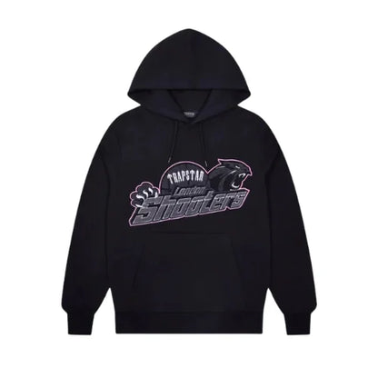 Trapstar Chenille Shooters Hoodie Black Pink