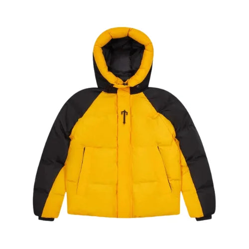 Trapstar Irongate Aw23 Hooded Puffer Jacket Black Yellow