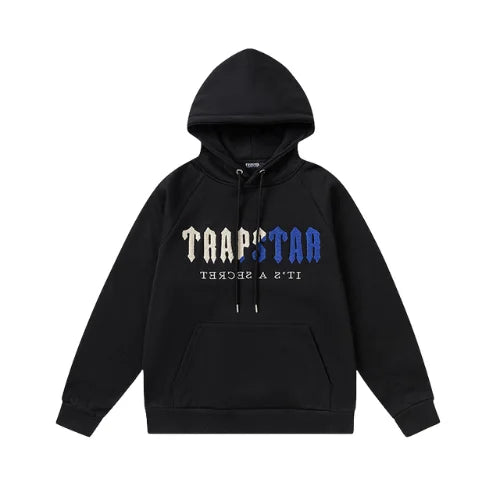 Trapstar Chenille Decoded Hoodie Black dazzling Blue