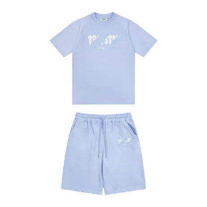 Trapstar Chenille Decoded Short Set Blue