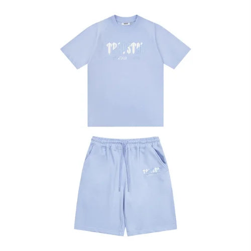 Trapstar Chenille Decoded Short Set Blue