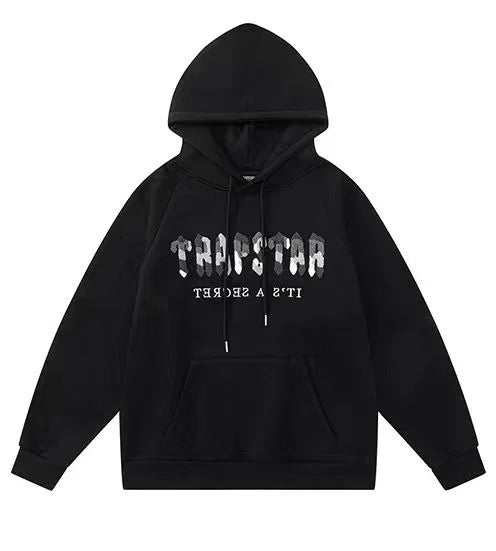 Trapstar Decoded Paisley Monochrome Hoodie – Black