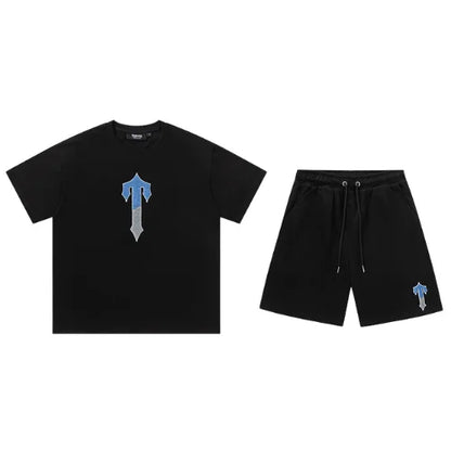 Trapstar Irongate Tee Shorts Set Black Grey