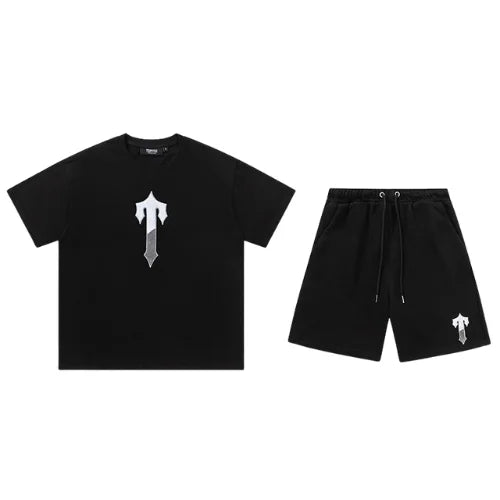 Trapstar Irongate Tee Shorts Set Black White