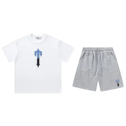 Trapstar Irongate Tee Shorts Set White Grey