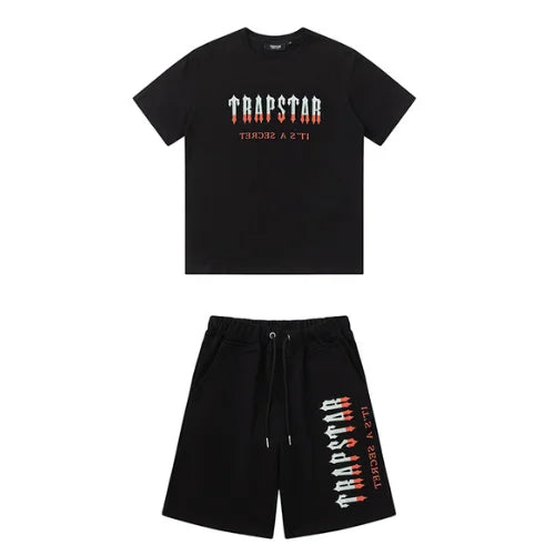 Trapstar Oversized Decoded Shorts Set Black